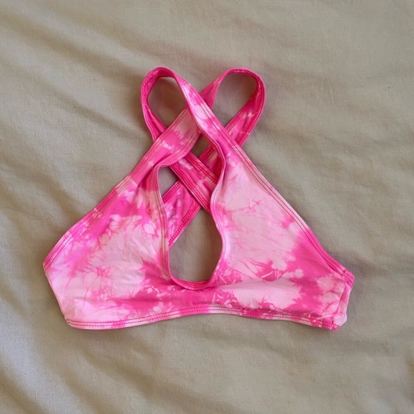 Frankie’s Bikinis X Sophia Richie Pink Sunny Tie dye bikini top XS - Picture 11 of 12